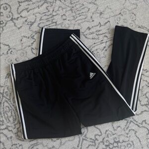 Adidas Womsn Black Joggers with White Stripes